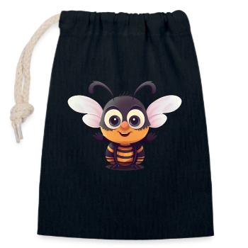 Abeille super-héroïne mignonne - Sac cadeau en coton avec cordon (14 x 20 cm) - bleu marine - Devant