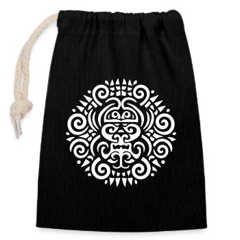 L’élégance d’un tatouage rond maori - Sac cadeau en coton avec cordon (14 x 20 cm) - noir - Devant