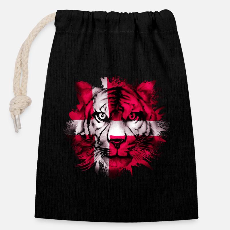 Denmark - Closable cotton gift bag (14x20cm) - black