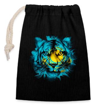 Kazakhstan - Sac cadeau en coton avec cordon (14 x 20 cm) - noir - Devant