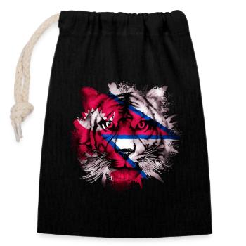 Nepal - Closable cotton gift bag (14x20cm) - black - Front