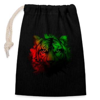 Martinique - Sac cadeau en coton avec cordon (14 x 20 cm) - noir - Devant