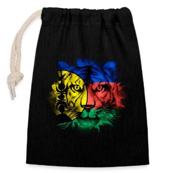 Nouvelle Calédonie - Sac cadeau en coton avec cordon (14 x 20 cm) - noir - Devant