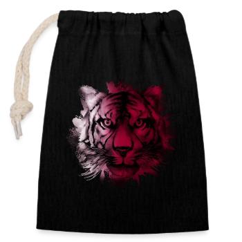 Qatar - Closable cotton gift bag (14x20cm) - black - Front