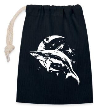 Hai Mond Sterne - Verschließbarer Geschenkbeutel aus Baumwolle (14x20cm) - Navy - Vorne
