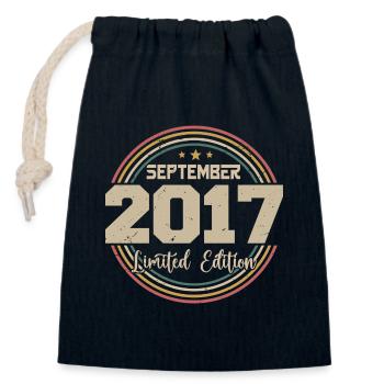 September 2017 Birthday Gift 2017 - Closable cotton gift bag (14x20cm) - navy - Front