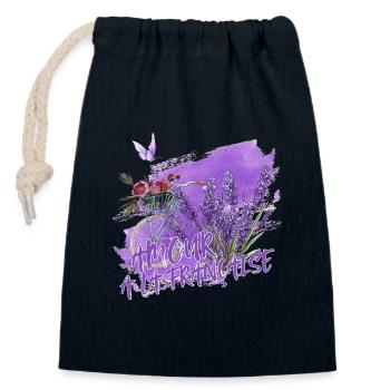 Amour à la Française Lavande et flair provençal - Sac cadeau en coton avec cordon (14 x 20 cm) - bleu marine - Devant