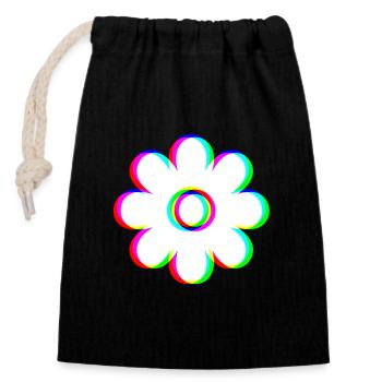 EDM Tricolor - Blossom 2 - Glitch - Rave Style - Closable cotton gift bag (14x20cm) - black - Front