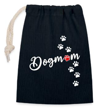 dogmom mit hundepfoten Spur - Verschließbarer Geschenkbeutel aus Baumwolle (14x20cm) - Navy - Vorne