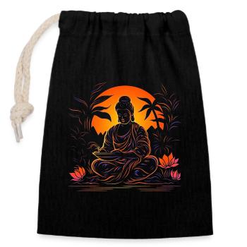 Revealed serenity beyond noise and noise - Closable cotton gift bag (14x20cm) - black - Front