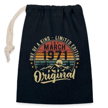 Birthday Ideas March 1971 Original March 1971 - Closable cotton gift bag (14x20cm) - navy - Front