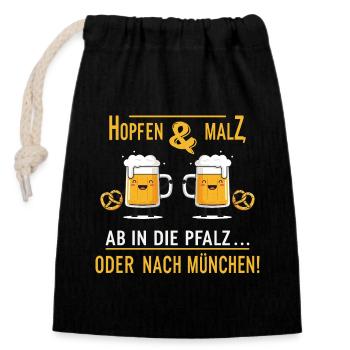 Beer Festival - Closable cotton gift bag (14x20cm) - black - Front