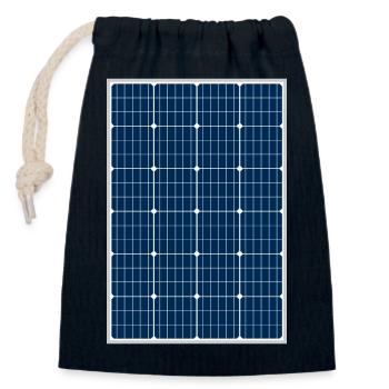 Solar cell, photovoltaic, solar energy, solar panel - Closable cotton gift bag (14x20cm) - navy - Front