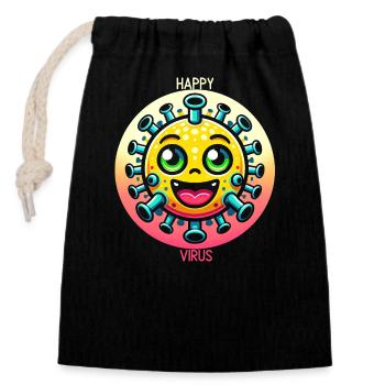 Joyful Virus Delight - Closable cotton gift bag (14x20cm) - black - Front