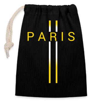 Paris - Sac cadeau en coton avec cordon (14 x 20 cm) - noir - Devant