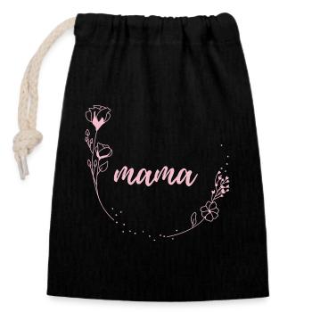 Mama Blumen Flowers - Closable cotton gift bag (14x20cm) - black - Front