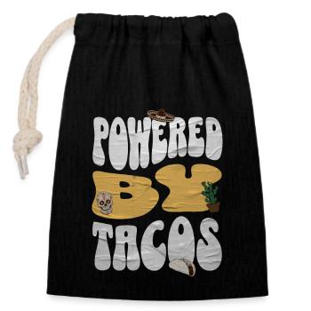 Taco - Closable cotton gift bag (14x20cm) - black - Front
