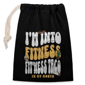 Taco - Closable cotton gift bag (14x20cm) - black - Front