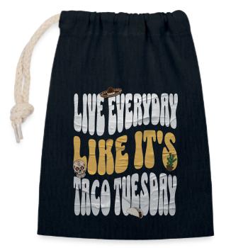 Taco - Closable cotton gift bag (14x20cm) - navy - Front