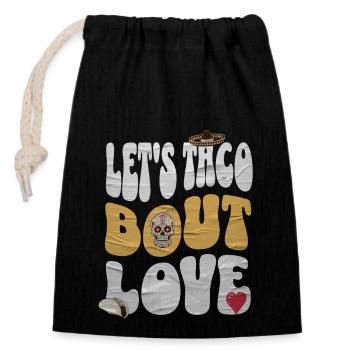 Taco - Closable cotton gift bag (14x20cm) - black - Front