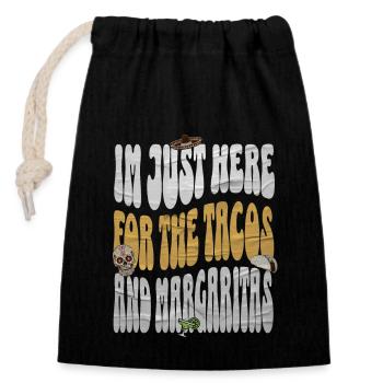 Taco - Closable cotton gift bag (14x20cm) - black - Front