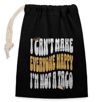 Taco - Closable cotton gift bag (14x20cm) - black - Front
