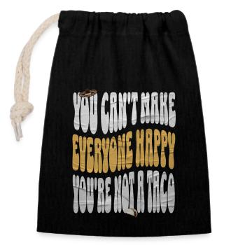 Taco - Closable cotton gift bag (14x20cm) - black - Front