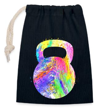 Kettlebell Workout Fitness Training - Verschließbarer Geschenkbeutel aus Baumwolle (14x20cm) - Navy - Vorne