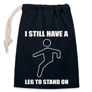 Broken leg - Closable cotton gift bag (14x20cm) - navy - Front
