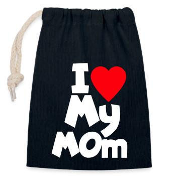 I Love My Mom - Verschließbarer Geschenkbeutel aus Baumwolle (14x20cm) - Navy - Vorne