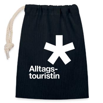 GODNEWS Everyday Tourist »Stern« (white) - Closable cotton gift bag (14x20cm) - navy - Front