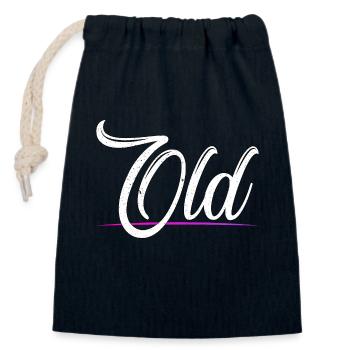 Ancien - Alt - Sac cadeau en coton avec cordon (14 x 20 cm) - bleu marine - Devant