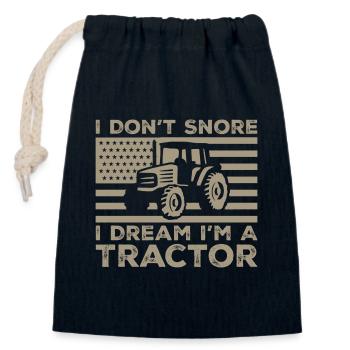 I don't snore i dream im a tractor - Sac cadeau en coton avec cordon (14 x 20 cm) - bleu marine - Devant