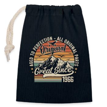 Vintage Born in 1966 | 59th Anniversary Gift 1966 - Closable cotton gift bag (14x20cm) - navy - Front