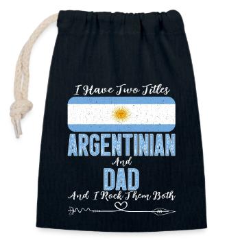 Père argentin - Sac cadeau en coton avec cordon (14 x 20 cm) - bleu marine - Devant
