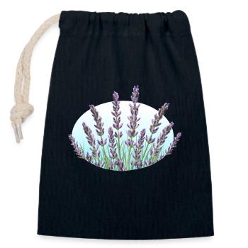 Lavender Lavender Stalks Lavender Field - Closable cotton gift bag (14x20cm) - navy - Front