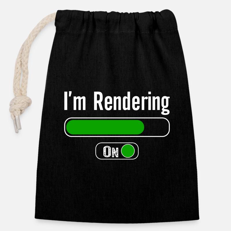 I'm RenderingVideoeditor Bearbeitender Videofilmer - Verschließbarer Geschenkbeutel aus Baumwolle (14x20cm) - Schwarz