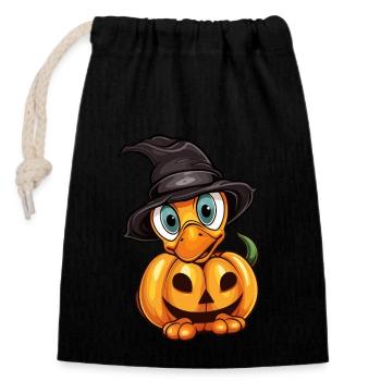 Vintage Duck Pumpkin Lazy Halloween Party Costume - Sac cadeau en coton avec cordon (14 x 20 cm) - noir - Devant