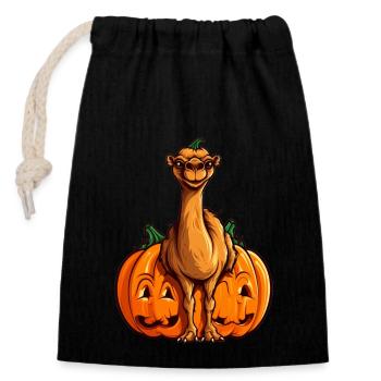 Camel Pumpkin Lazy Halloween Party Costume pour - Sac cadeau en coton avec cordon (14 x 20 cm) - noir - Devant