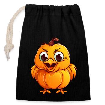 Poulet Citrouille Paresseux Halloween Party Costume Enfants - Sac cadeau en coton avec cordon (14 x 20 cm) - noir - Devant