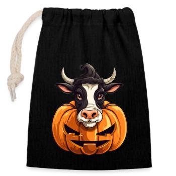 Cow Pumpkin Lazy Halloween Party Costume pour enfants - Sac cadeau en coton avec cordon (14 x 20 cm) - noir - Devant