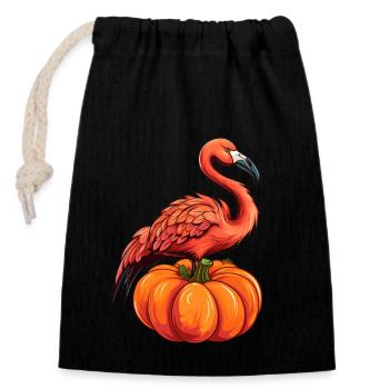 Flamingo Pumpkin Lazy Halloween Party Costume pour - Sac cadeau en coton avec cordon (14 x 20 cm) - noir - Devant