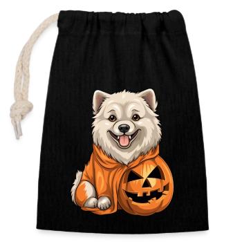 Eskimo Dog Pumpkin Lazy Halloween Party Costume - Sac cadeau en coton avec cordon (14 x 20 cm) - noir - Devant