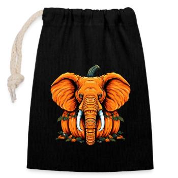 Elephant Pumpkin Lazy Halloween Party Costume Enfants - Sac cadeau en coton avec cordon (14 x 20 cm) - noir - Devant