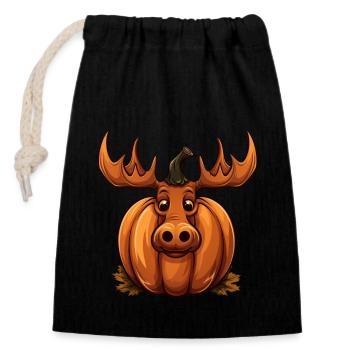 Moose Pumpkin Lazy Halloween Party Costume pour les enfants - Sac cadeau en coton avec cordon (14 x 20 cm) - noir - Devant