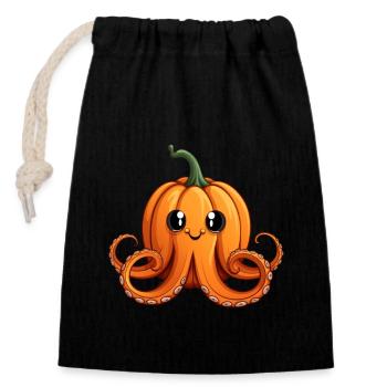 Octopus Pumpkin Lazy Halloween Party Costume pour - Sac cadeau en coton avec cordon (14 x 20 cm) - noir - Devant