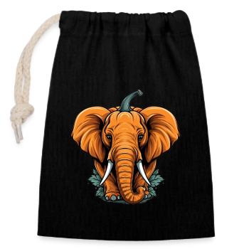 Elephant Pumpkin Lazy Halloween Party Costume - Sac cadeau en coton avec cordon (14 x 20 cm) - noir - Devant
