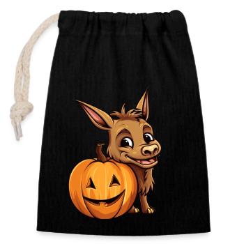Mule Citrouille Paresseux Halloween Party Costume Enfants - Sac cadeau en coton avec cordon (14 x 20 cm) - noir - Devant