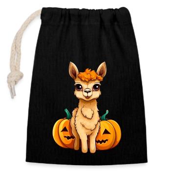 Llama Pumpkin Lazy Halloween Party Costume pour enfants - Sac cadeau en coton avec cordon (14 x 20 cm) - noir - Devant