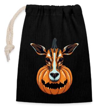 Okapi Pumpkin Lazy Halloween Party Costume pour - Sac cadeau en coton avec cordon (14 x 20 cm) - noir - Devant